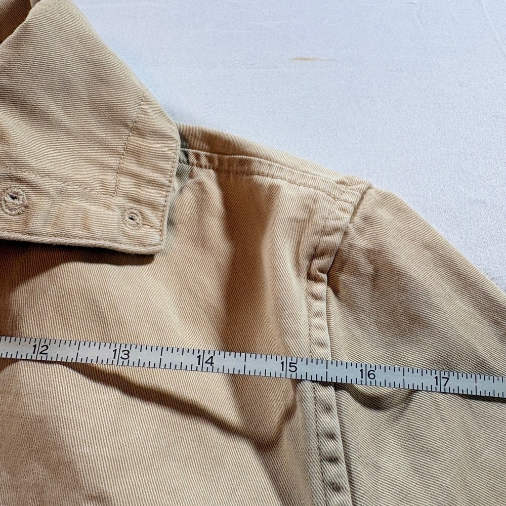 Ralph Lauren Tunic Dress Womens 8 Tan Cotton Twill Long Sleeve Utility Safari - Picture 5 of 7